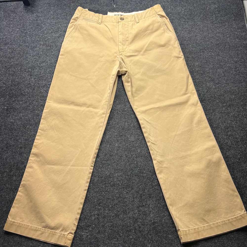 Banana Republic Mens Relaxed Fit Chino Pants Khaki Tan 34x30 367407-01-1 NEW